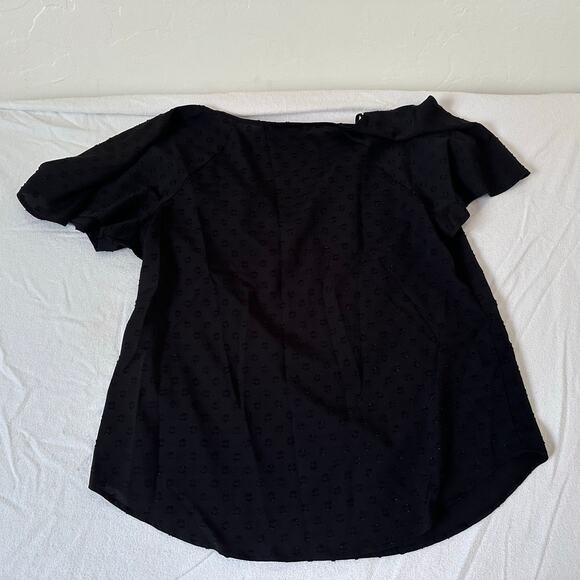 Apt 9 Top Women Large Black with Black circles Flutter Sleeve Pullover Dress - Picture 2 of 7